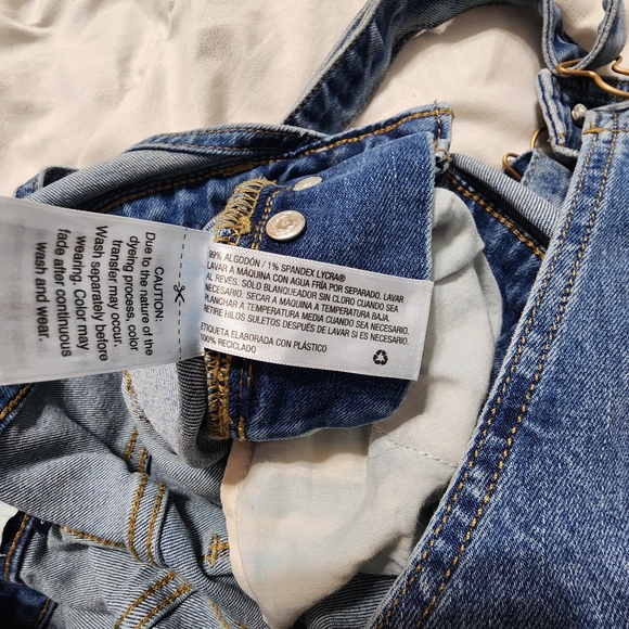 Universal Thread Light to Medium Blue Denim Overalls with Brass Buttons GRUNGE - Picture 10 of 14